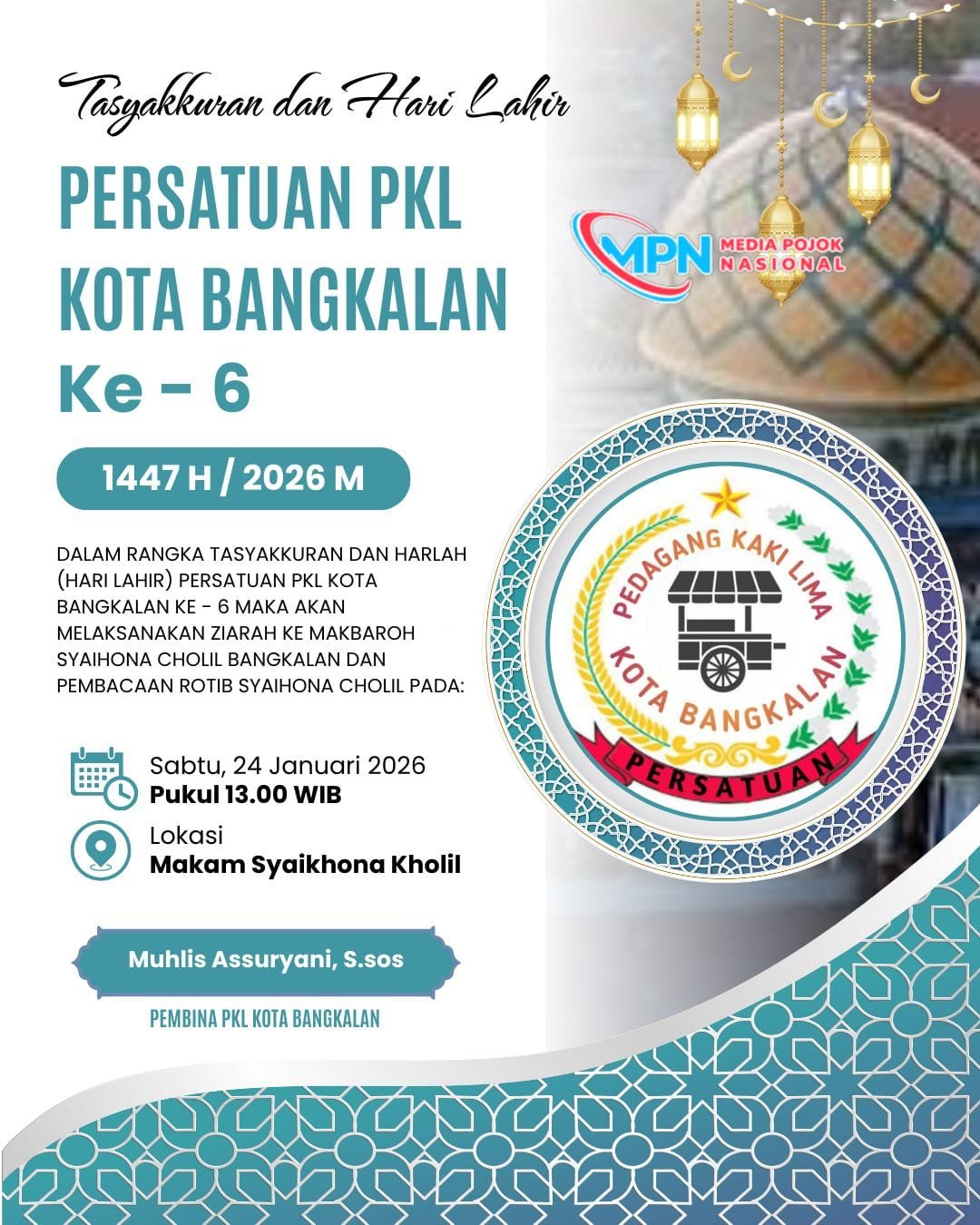 Harlah ke-6 Persatuan PKL Kota Bangkalan Lakukan Ziarah Spiritual di Makbarah Syaihona Cholil