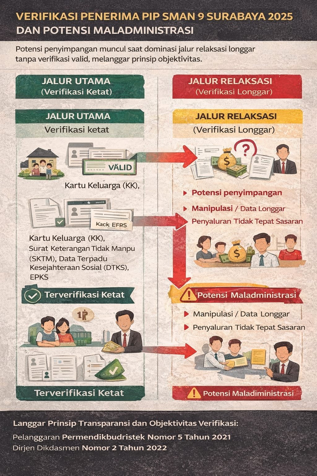 58% Penerima PIP SMAN 9 Surabaya Masuk Jalur Relaksasi: Potensi Pelanggaran Saat Fadholi Menjabat
