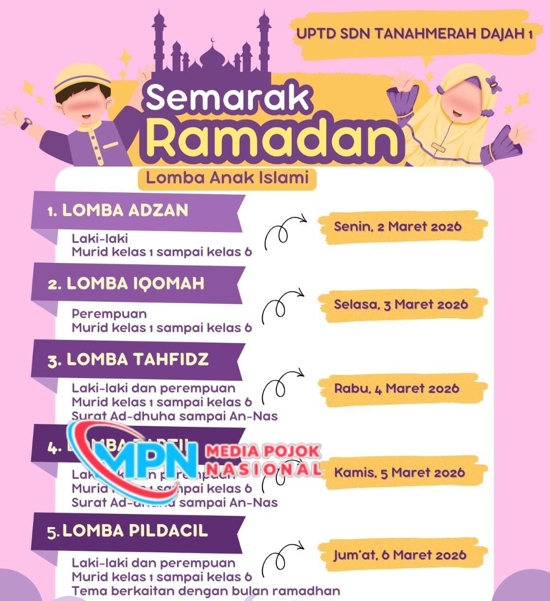 SDN Tanah Merah Dajah 1 Semarakan Ramadan Dengan Menanam Iman Sejak Dini