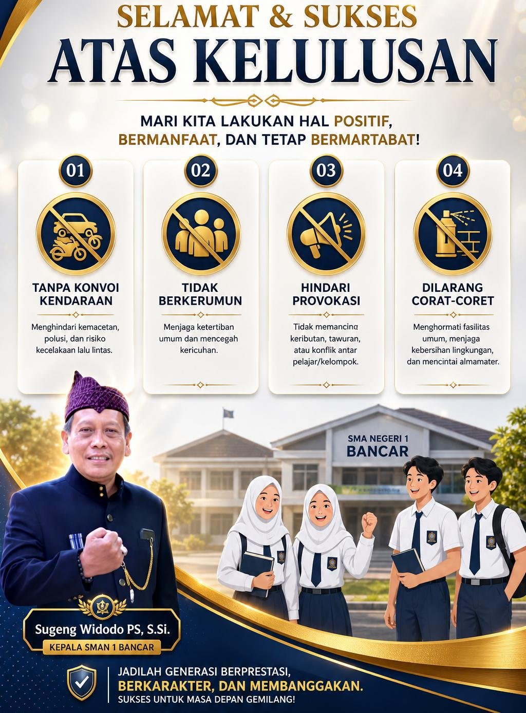 SMAN 1 Bancar Tegaskan Kelulusan Bermartabat, Kepala Sekolah Ajak Siswa Jaga Etika dan Nama Baik